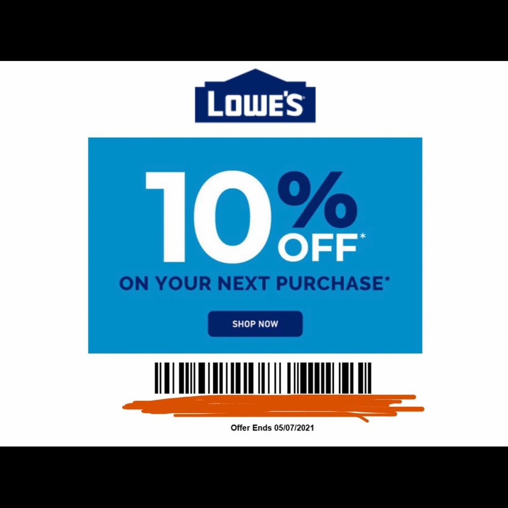 Lowe’s COUPON 10% OFF PURCHASE IN-STORE & ONLINE